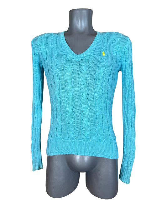 Polo Ralph Lauren Zopfmuster Pullover türkis Größe S