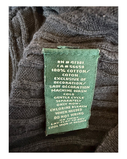 Polo Ralph Lauren Zopfmuster Strickjacke schwarz Größe S