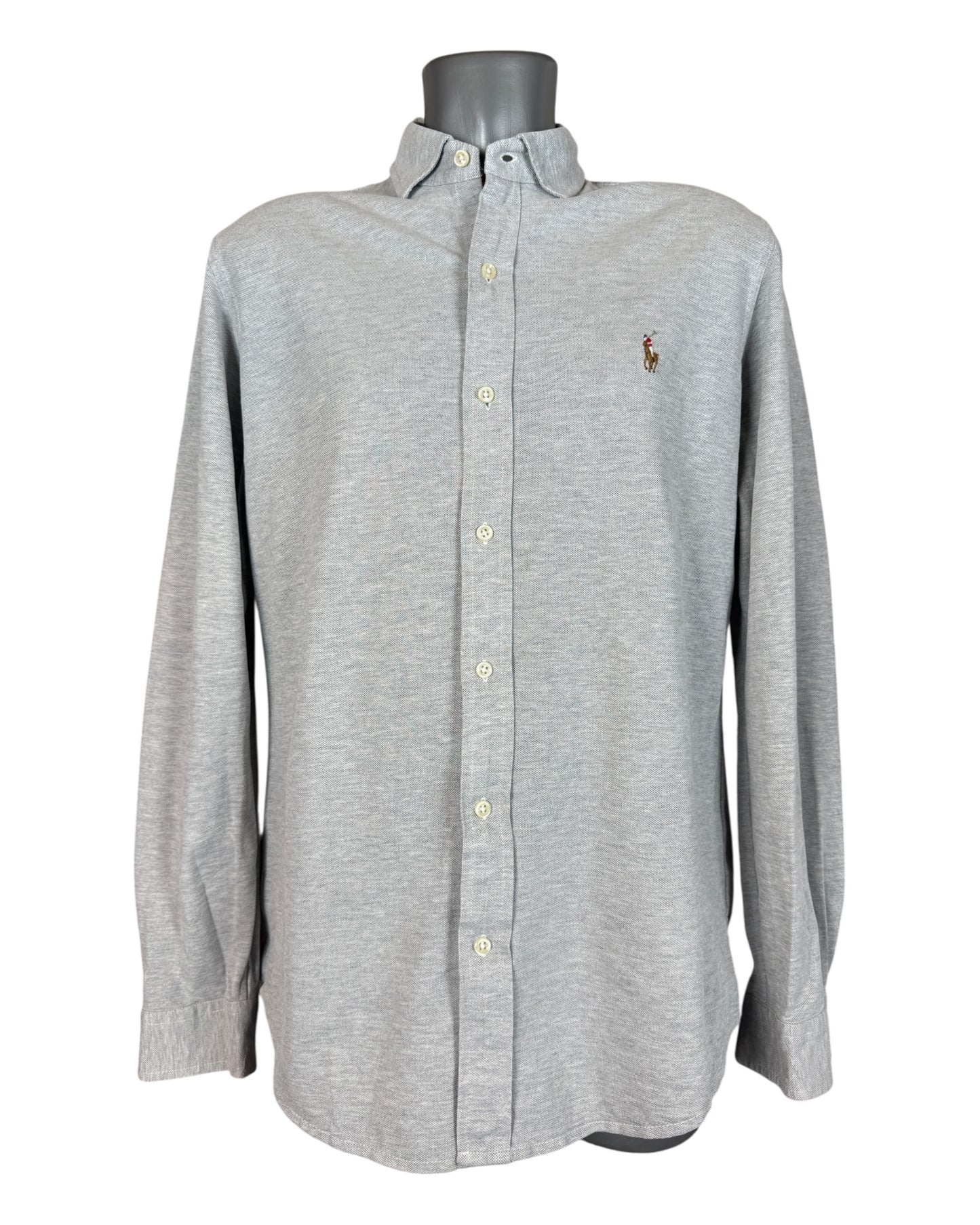 Polo Ralph Lauren Knit Oxfordhemd grau Größe L