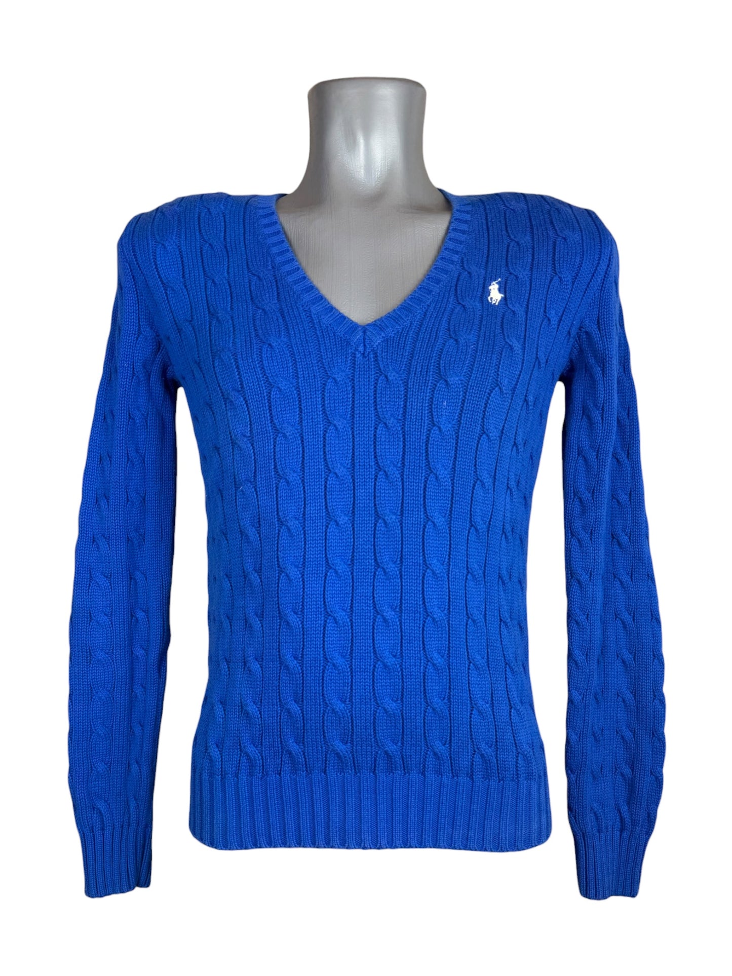 Polo Ralph Lauren Zopfmuster Pullover blau Größe M