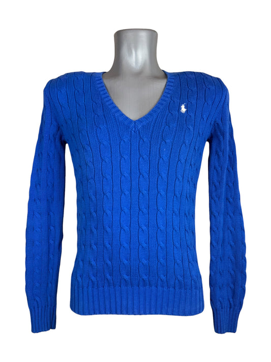 Polo Ralph Lauren Zopfmuster Pullover blau Größe M