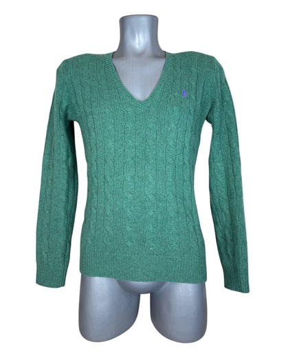 Polo Ralph Lauren Zopfmuster Pullover grün Größe S