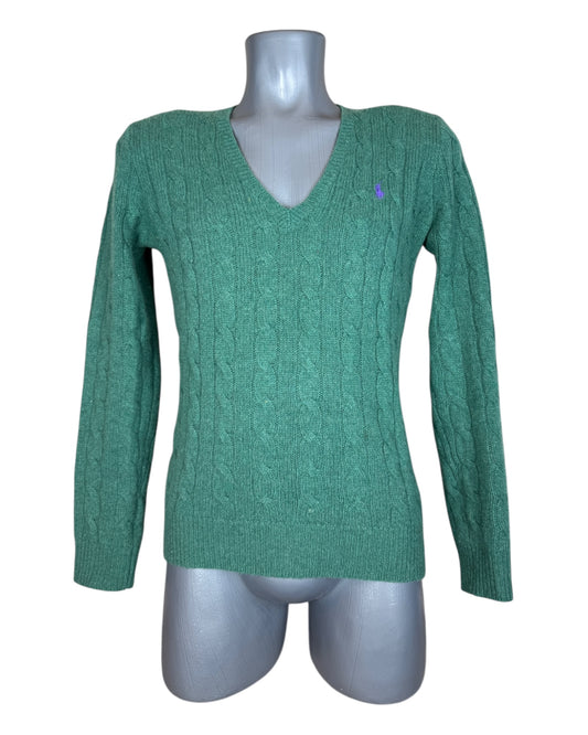 Polo Ralph Lauren Zopfmuster Pullover grün Größe S