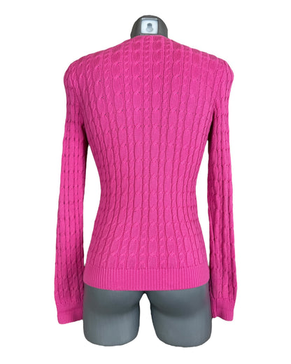 Polo Ralph Lauren Zopfmuster Cardigan pink Größe M