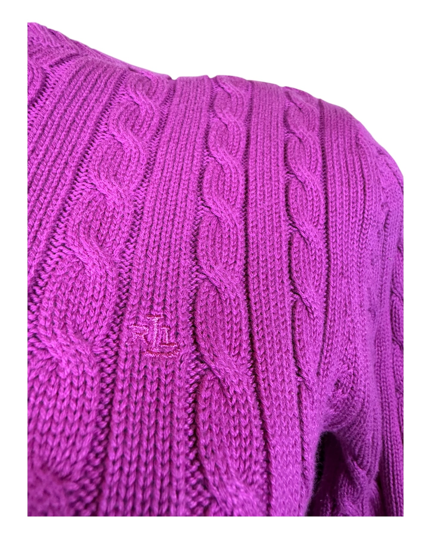 Polo Ralph Lauren Zopfmuster Pullover pink Größe S