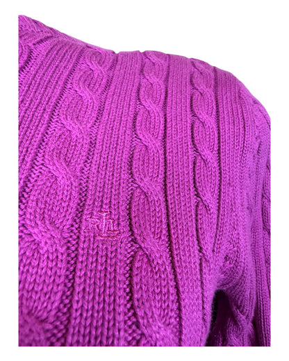 Polo Ralph Lauren Zopfmuster Pullover pink Größe S