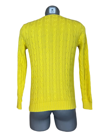 Polo Ralph Lauren Zopfmuster Pullover gelb Größe S