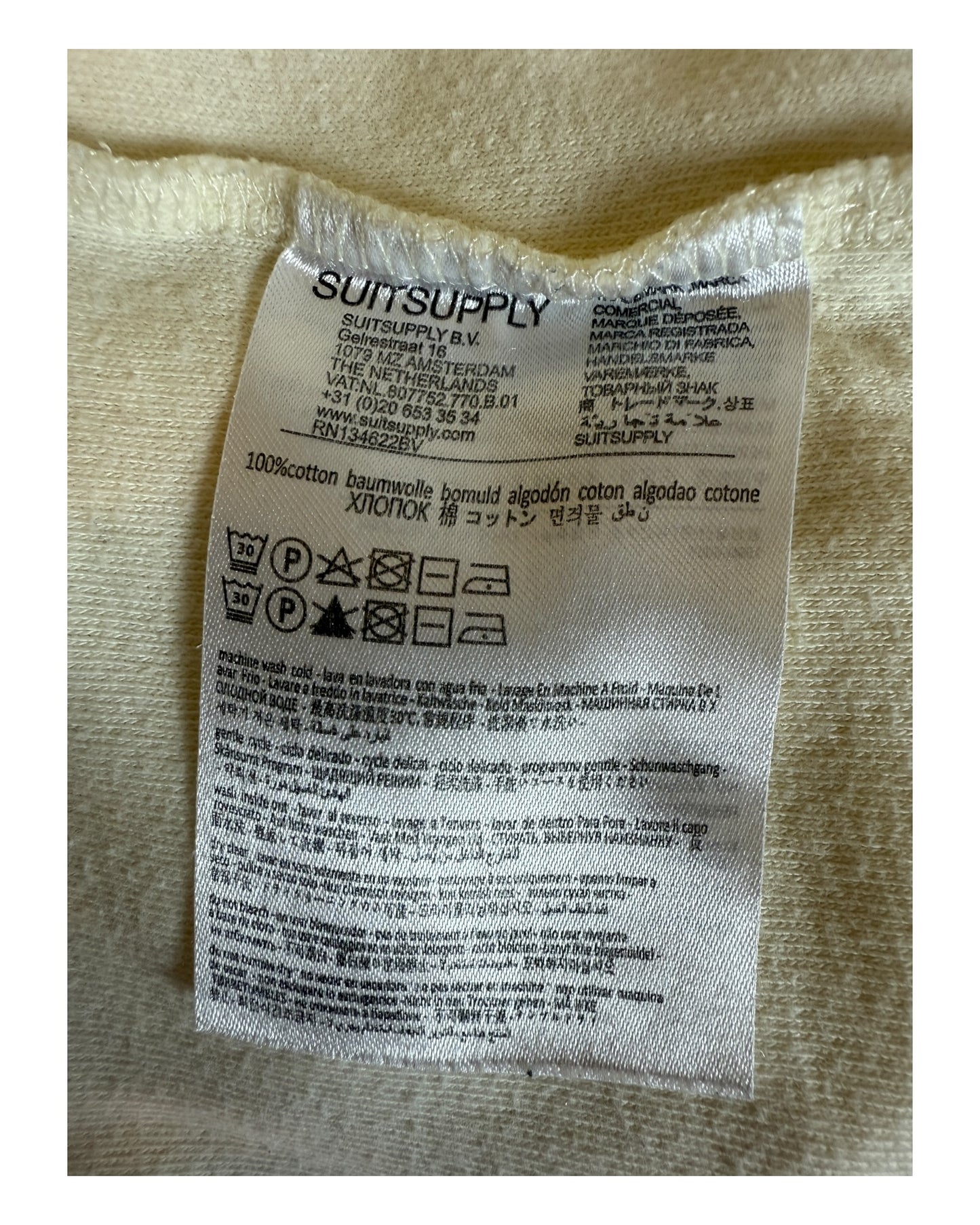 SuitSupply Poloshirt creme Größe L