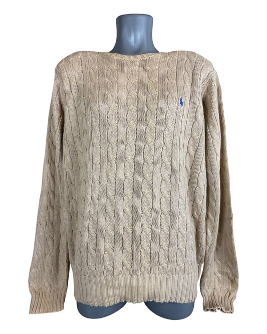 Polo by Ralph Lauren Zopfmuster Pullover beige Größe M