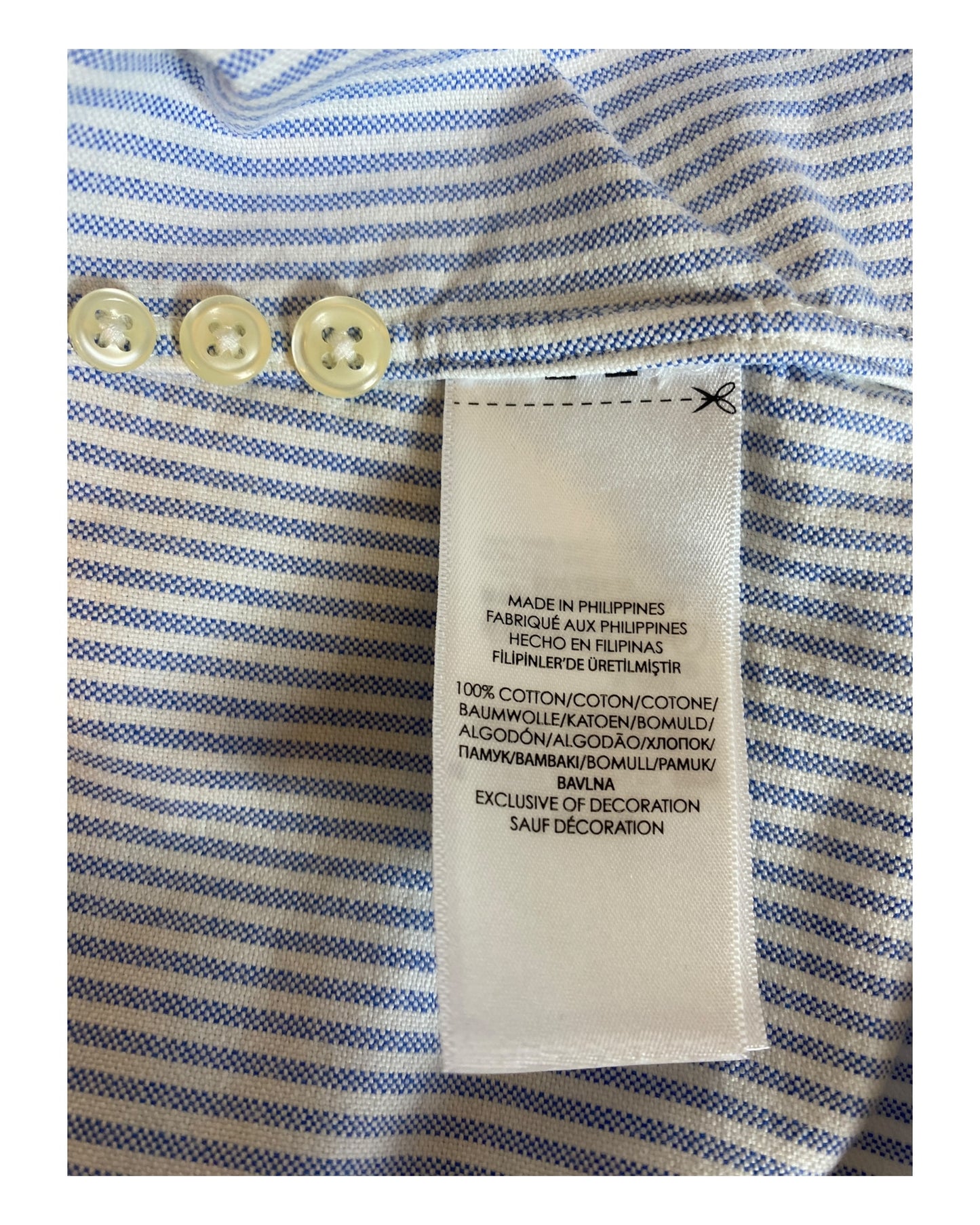 Polo Ralph Lauren Oxfordhemd blau weiß gestreift Größe S