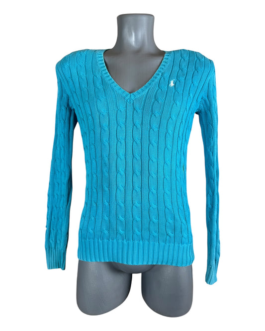 Polo Ralph Lauren Zopfmuster Pullover türkis Größe M