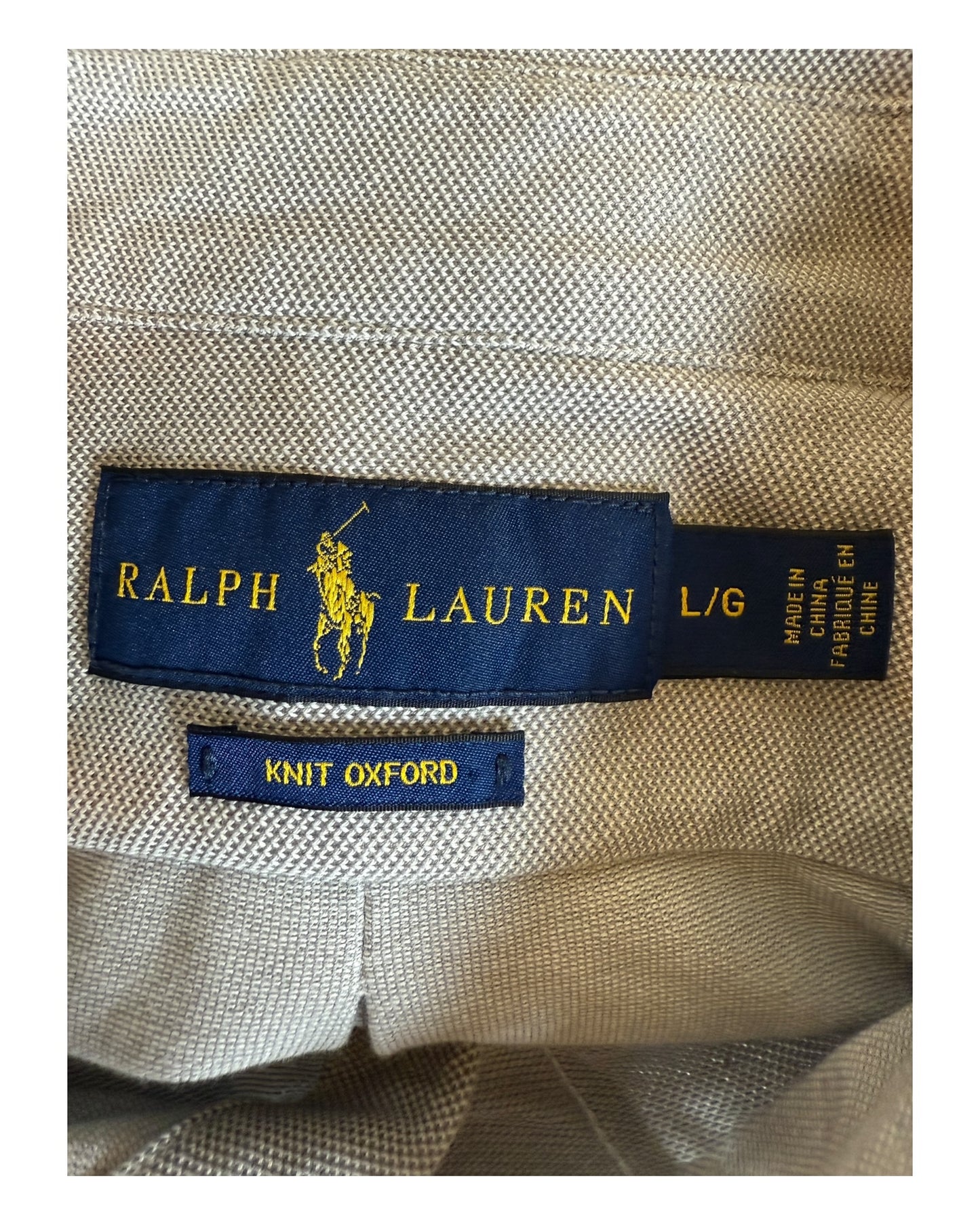 Polo Ralph Lauren Knit Oxfordhemd grau Größe L