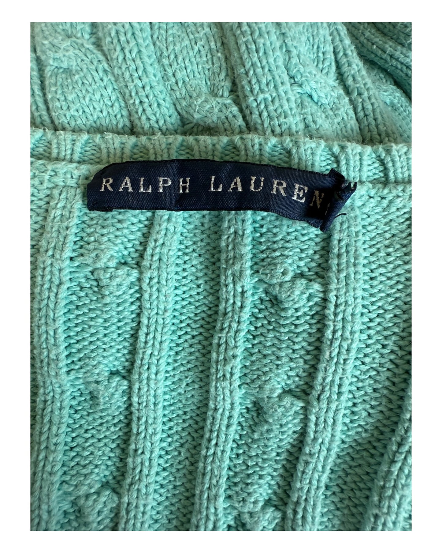 Polo Ralph Lauren Zopfmuster Pullover türkis Größe S
