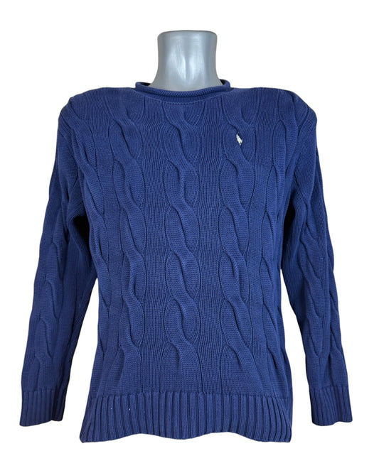 Polo Ralph Lauren Zopfmuster Pullover marineblau Größe M