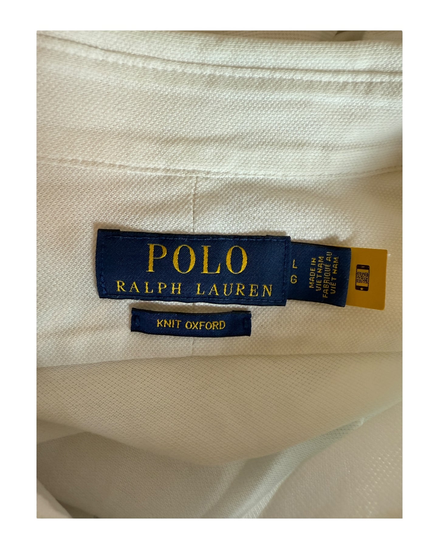 Polo Ralph Lauren Knit Oxfordhemd weiß Größe L