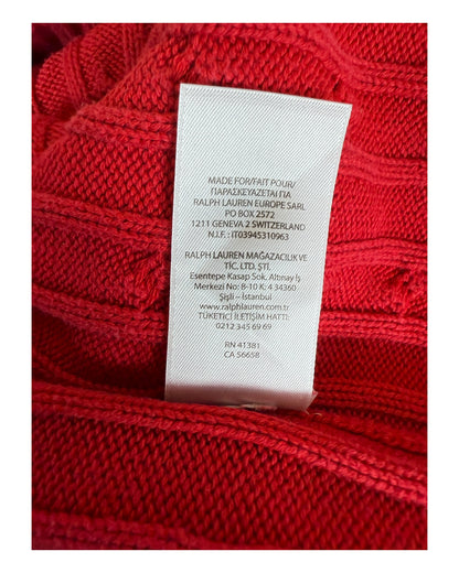 Polo Ralph Lauren Zopfmuster Pullover rot Größe M