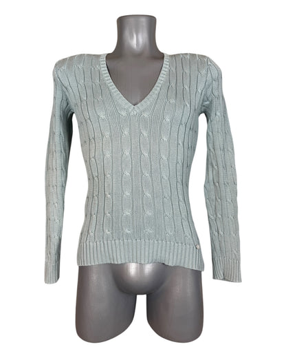 Polo Ralph Lauren Zopfmuster Pullover hellblau Größe M