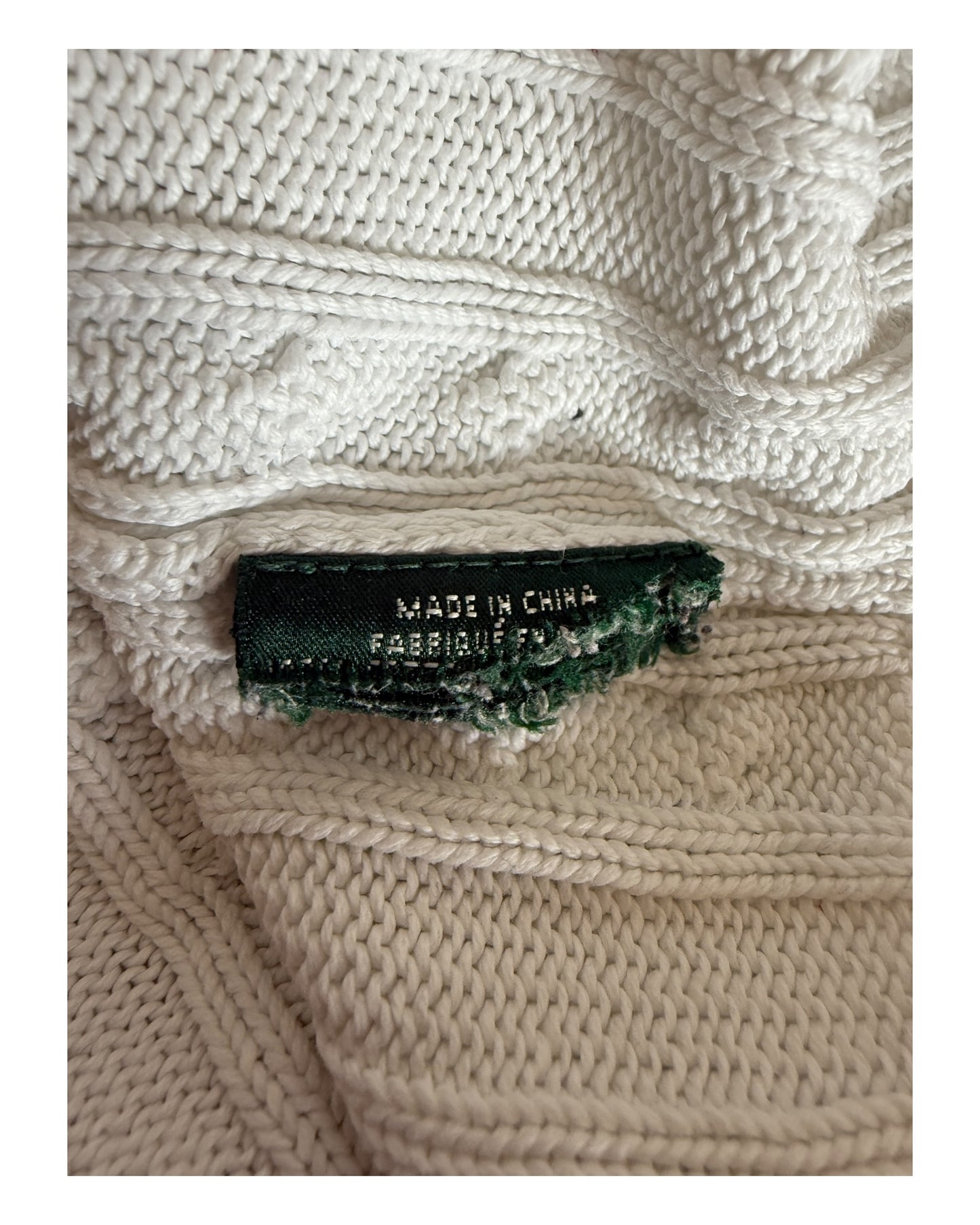 Polo Ralph Lauren Zopfmuster Pullover weiß Größe S