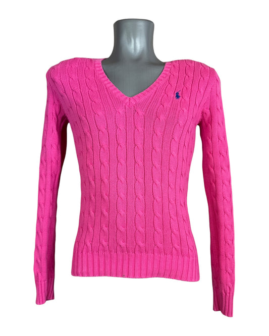 Polo Ralph Lauren Zopfmuster Pullover pink Größe S