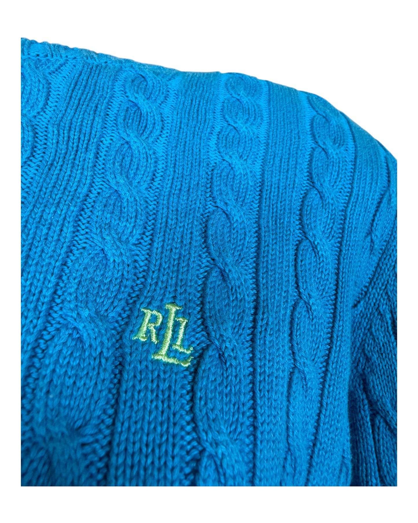 Polo Ralph Lauren Zopfmuster Pullover blau Größe L
