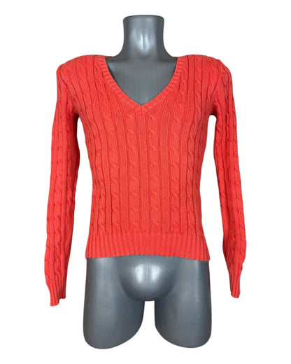 Polo Ralph Lauren Zopfmuster Pullover rot Größe M