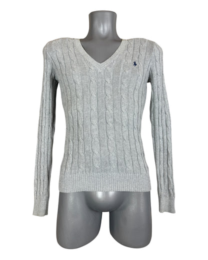 Polo Ralph Lauren Zopfmuster Pullover grau Größe S
