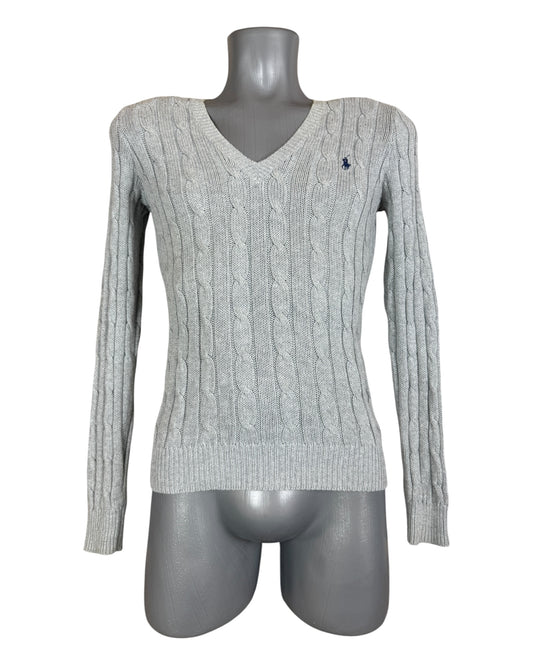 Polo Ralph Lauren Zopfmuster Pullover grau Größe S