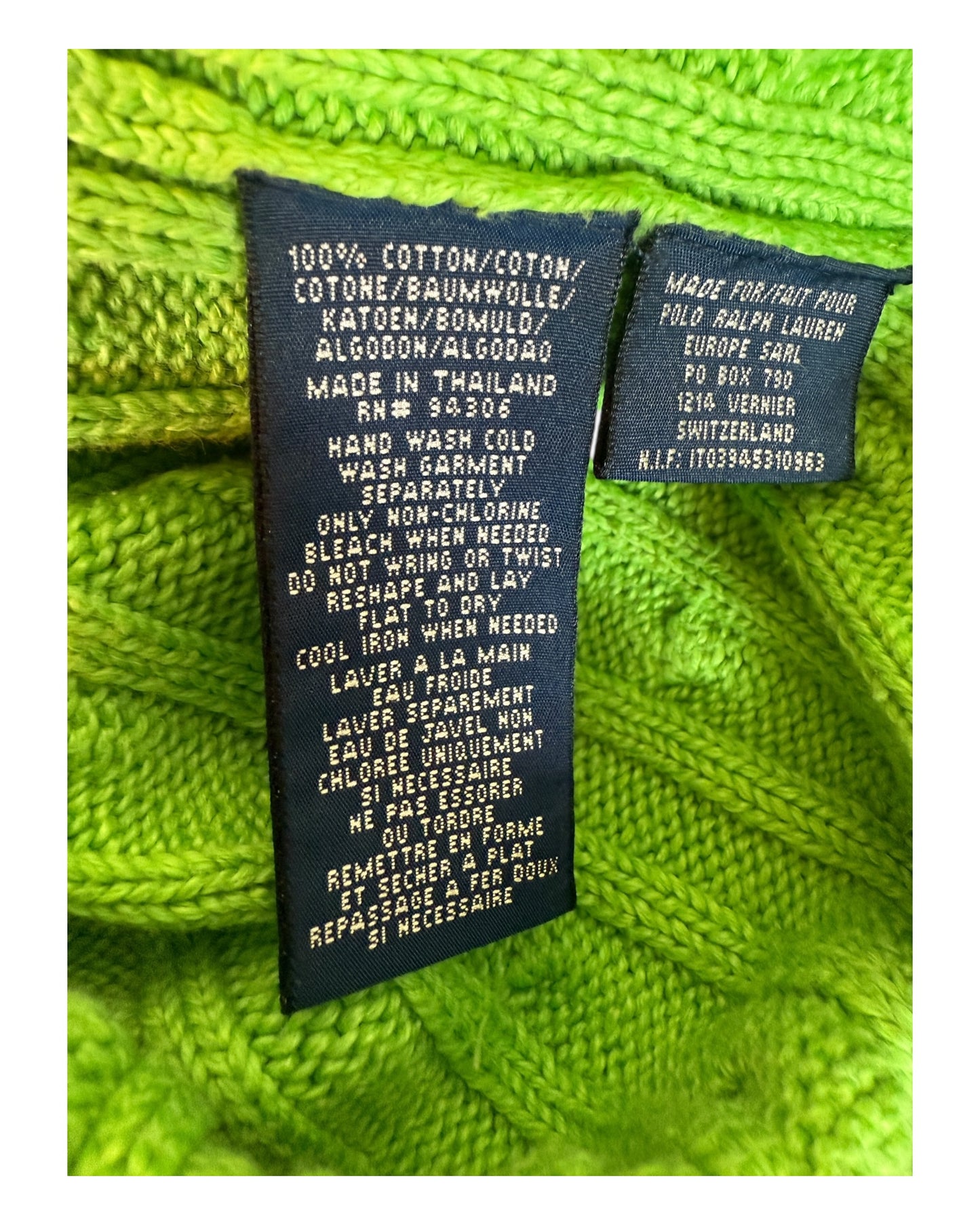 Polo Ralph Lauren Zopfmuster Pullover grün Größe M