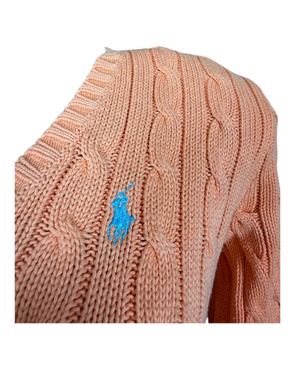 Polo Ralph Lauren Zopfmuster Pullover orange Größe M