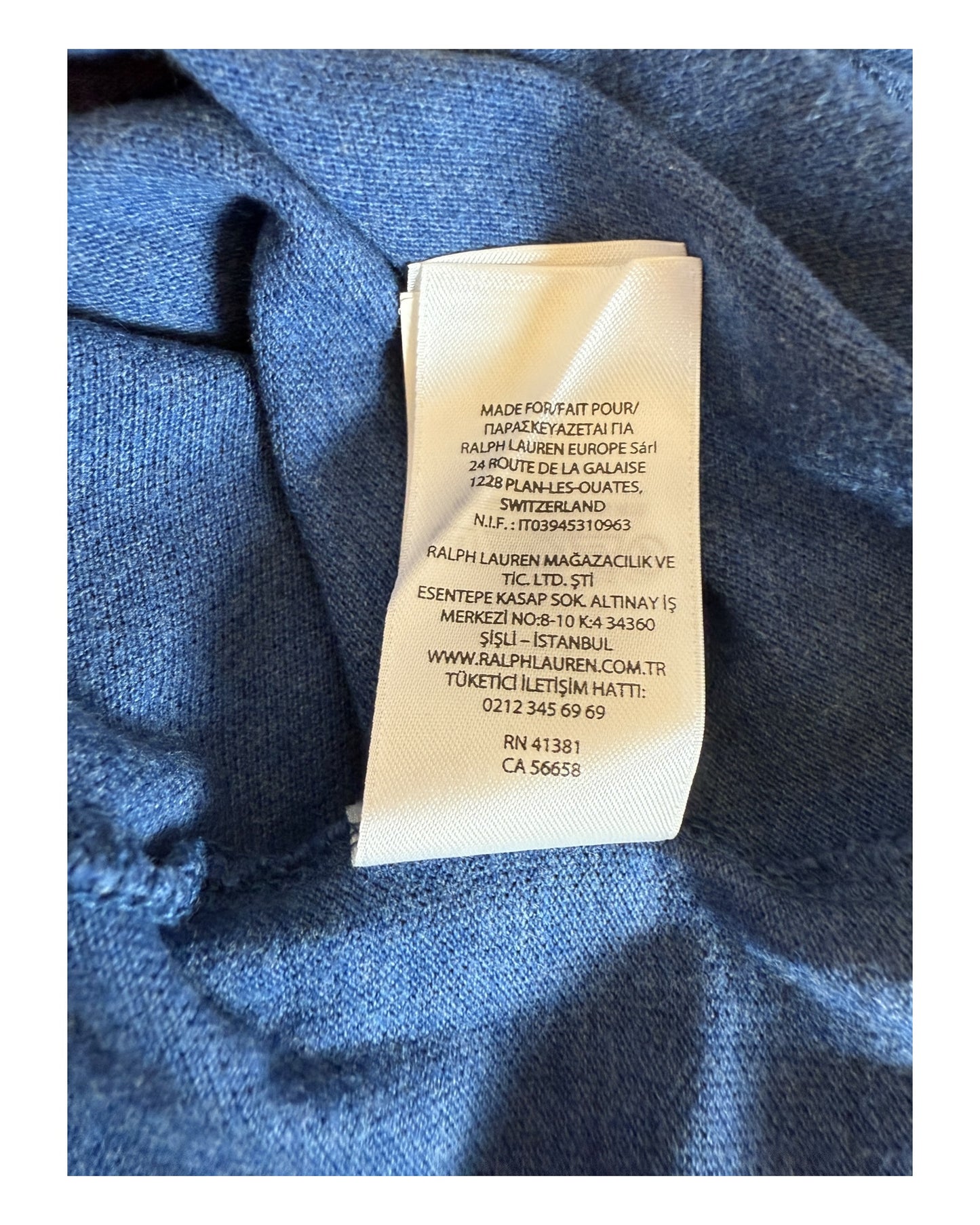 Polo Ralph Lauren Poloshirt blau meliert Größe L