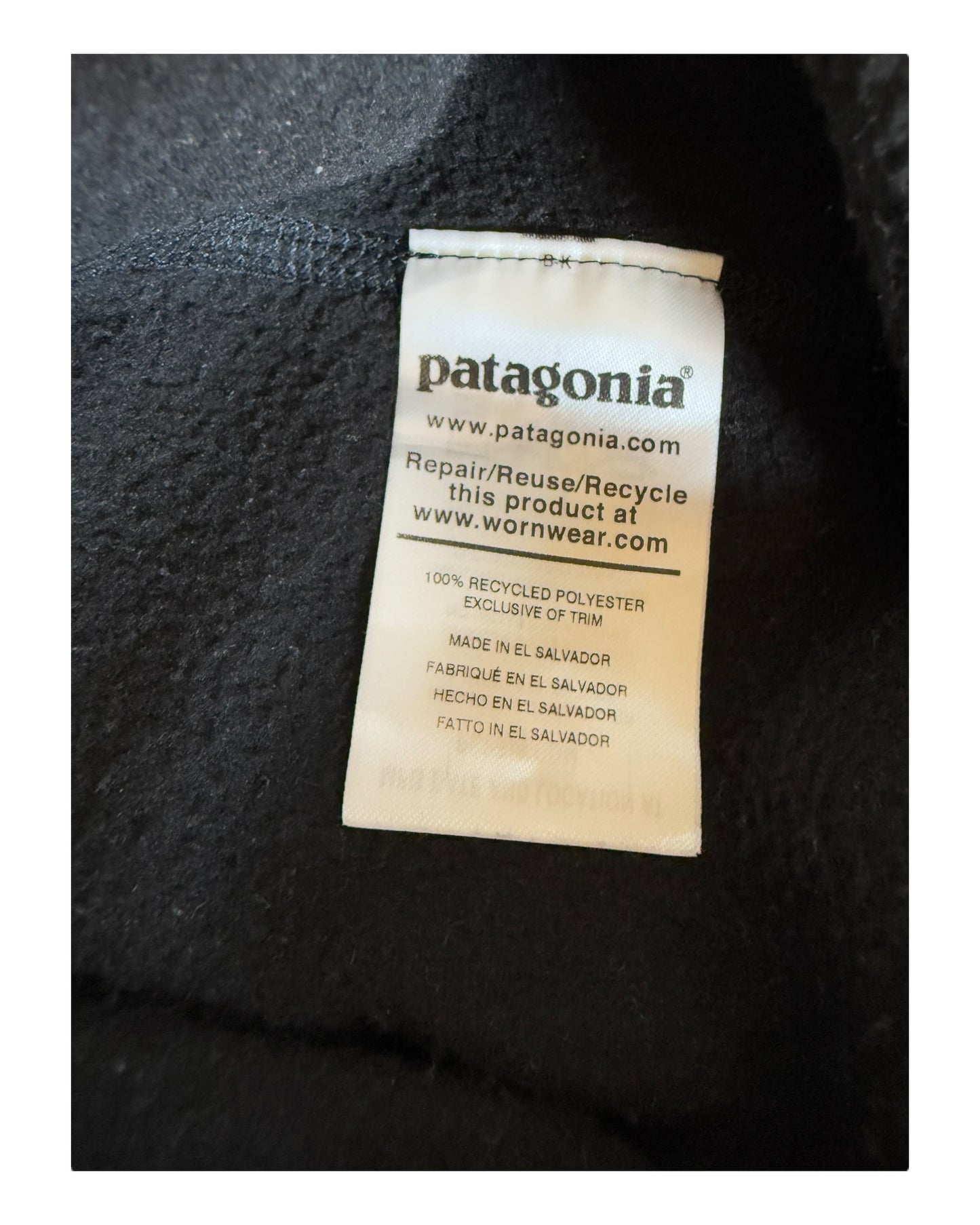 Patagonia Fleece Half Zip Pullover schwarz Größe XL