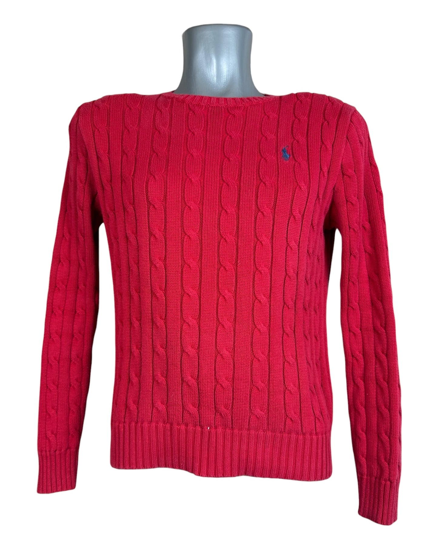 Polo Ralph Lauren Zopfmuster Pullover rot Größe M