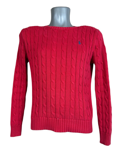 Polo Ralph Lauren Zopfmuster Pullover rot Größe M