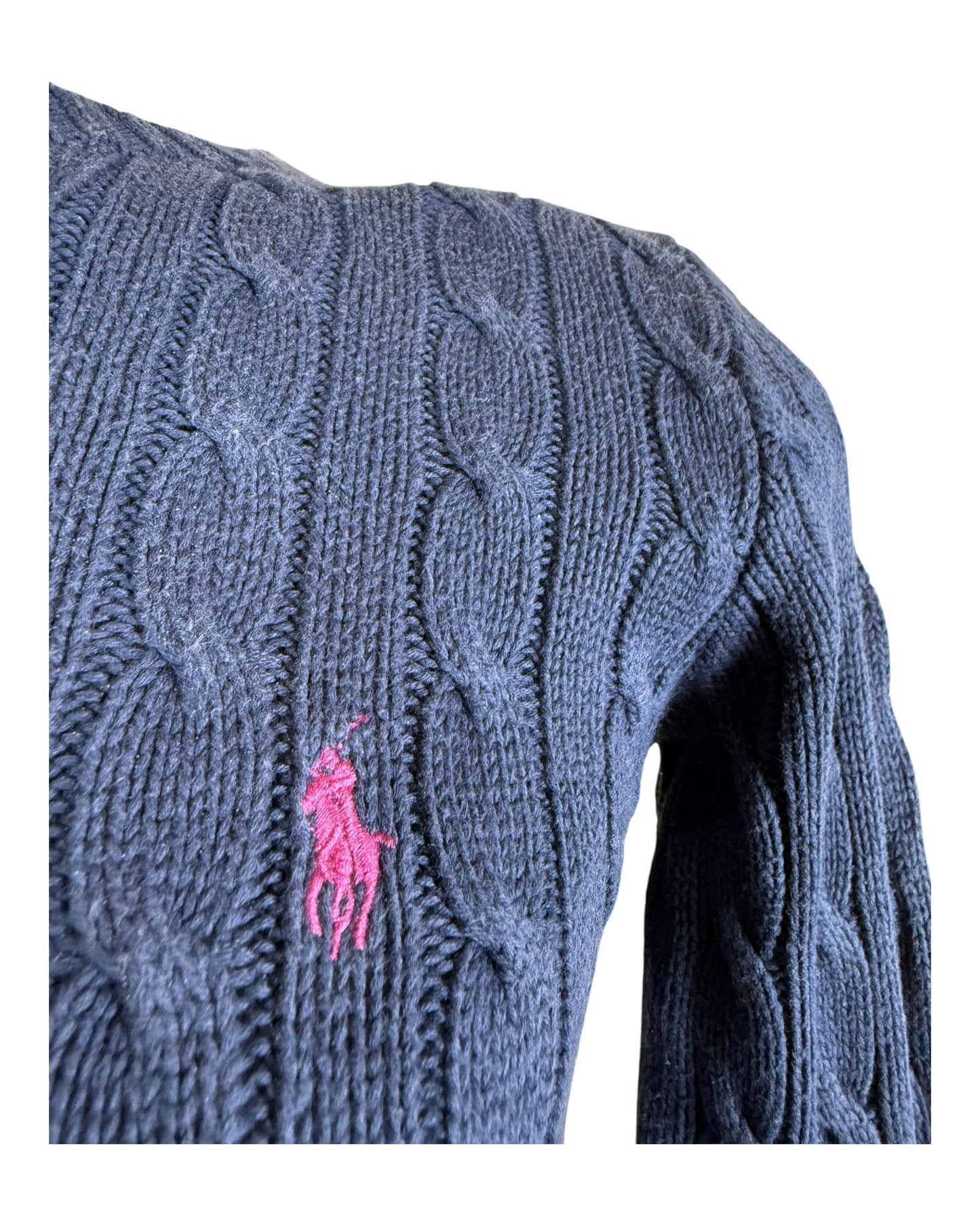 Polo Ralph Lauren Zopfmuster Pullover marineblau Größe S
