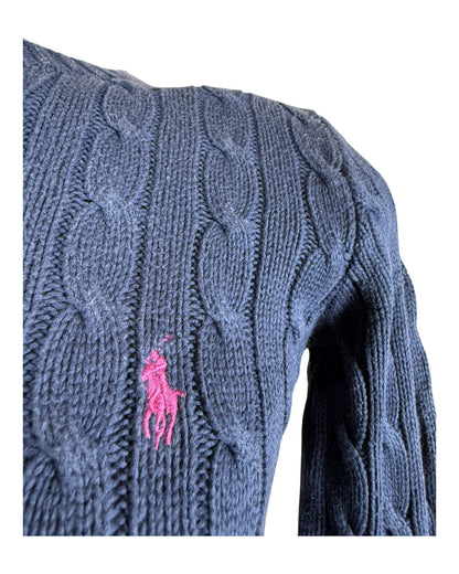 Polo Ralph Lauren Zopfmuster Pullover marineblau Größe S