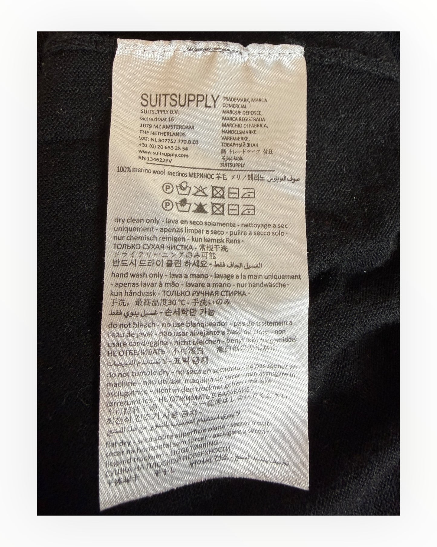Suit Supply Pullover Merinowolle schwarz Größe M