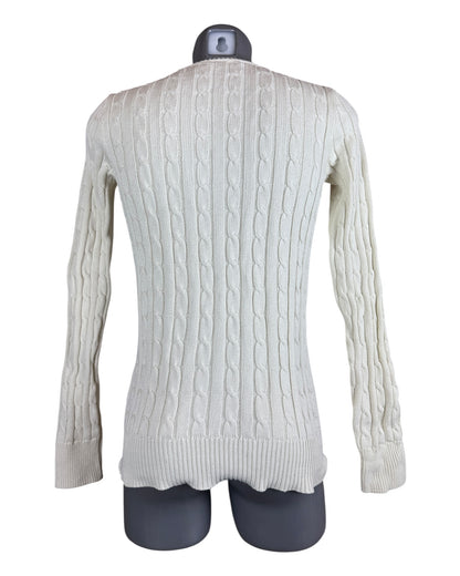 Polo Ralph Lauren Zopfmuster Pullover creme Größe M