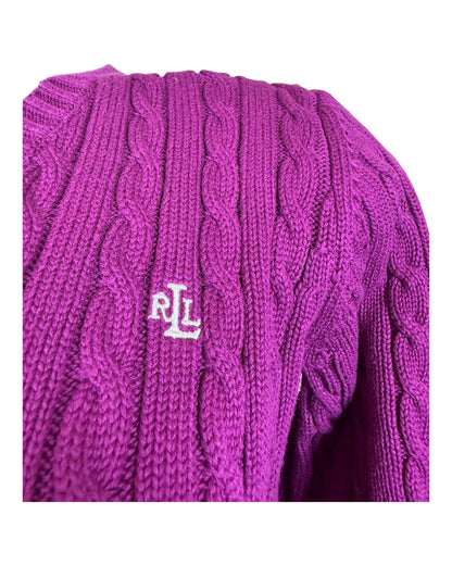 Polo Ralph Lauren Zopfmuster Pullover pink Größe M