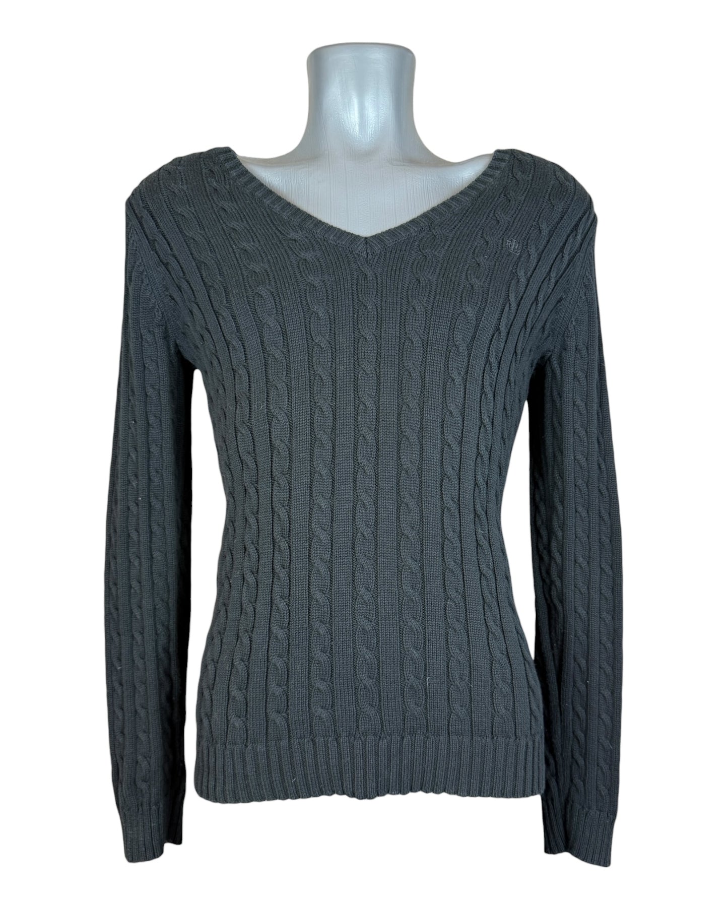 Polo Ralph Lauren Zopfmuster Pullover schwarz Größe S