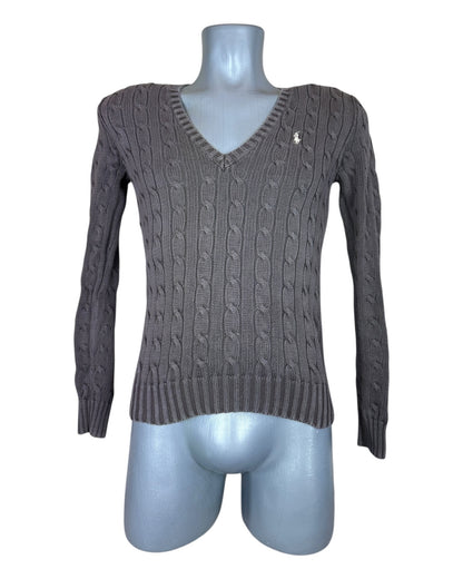 Polo Ralph Lauren Zopfmuster Pullover braun Größe M