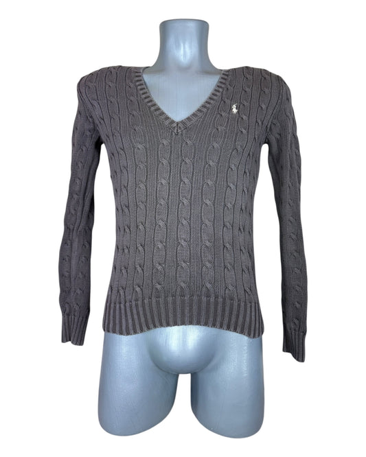 Polo Ralph Lauren Zopfmuster Pullover braun Größe M