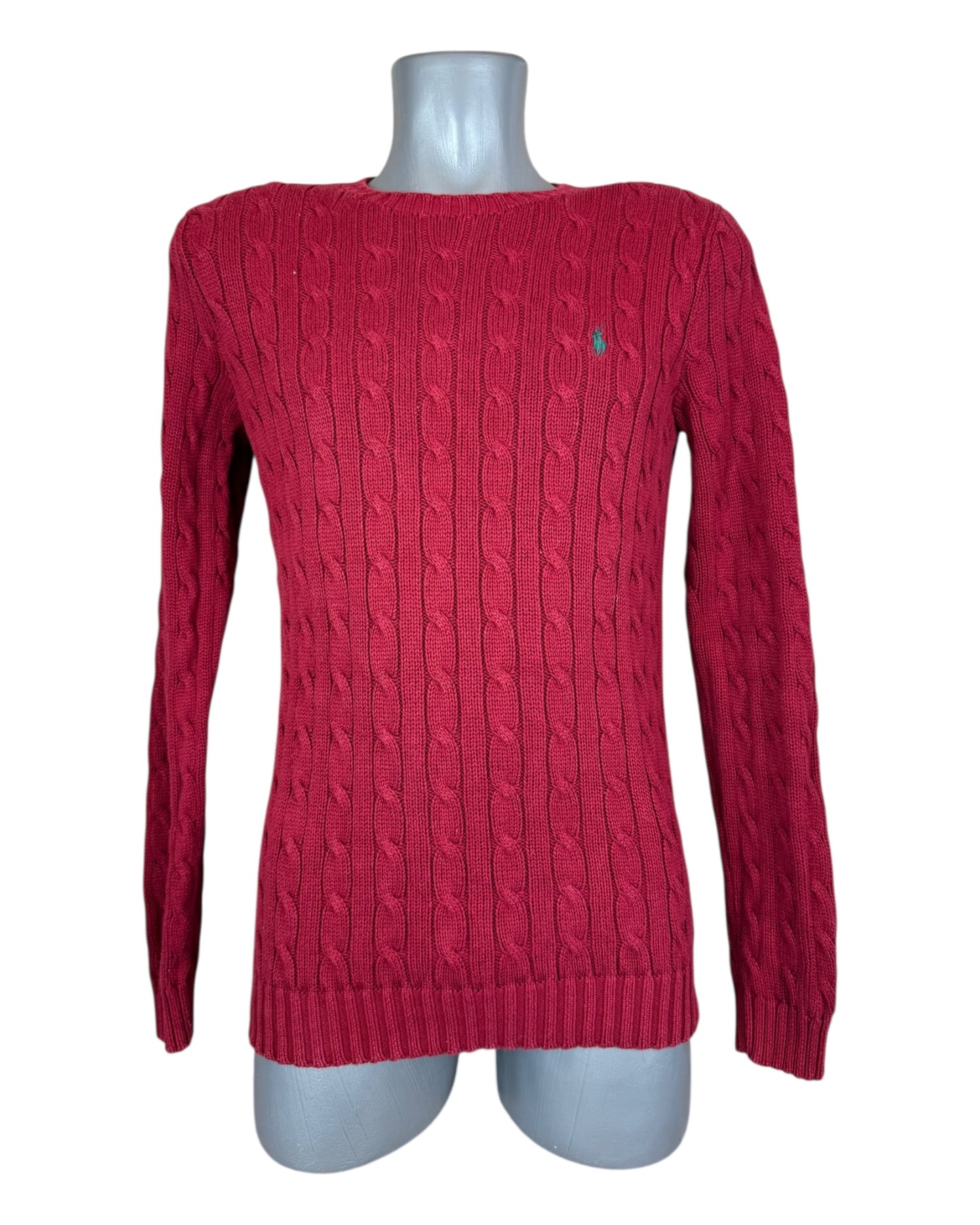 Polo Ralph Lauren Zopfmuster Pullover rot Größe M