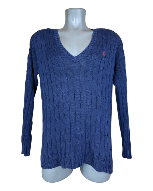 Polo Ralph Lauren Zopfmuster Pullover marineblau Größe S