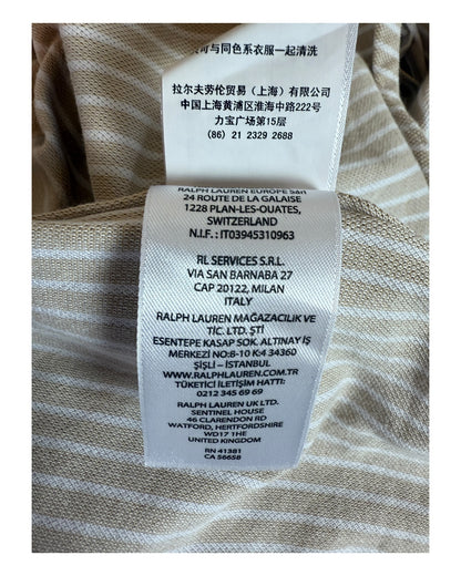 Polo Ralph Lauren Knit Oxfordhemd beige weiß gestreift Größe L