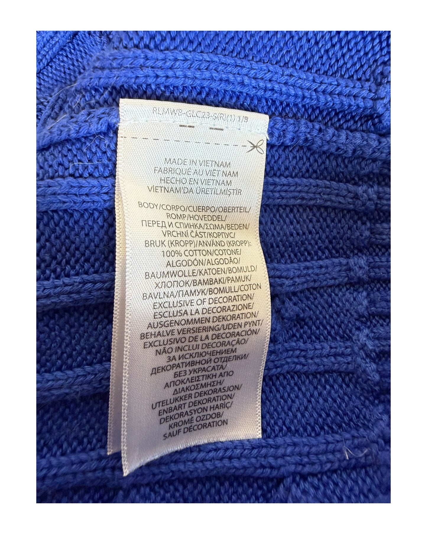 Polo Ralph Lauren Zopfmuster Pullover blau Größe M