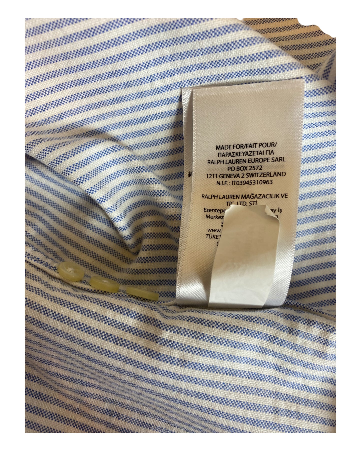 Polo Ralph Lauren Oxfordhemd blau weiß gestreift Größe S