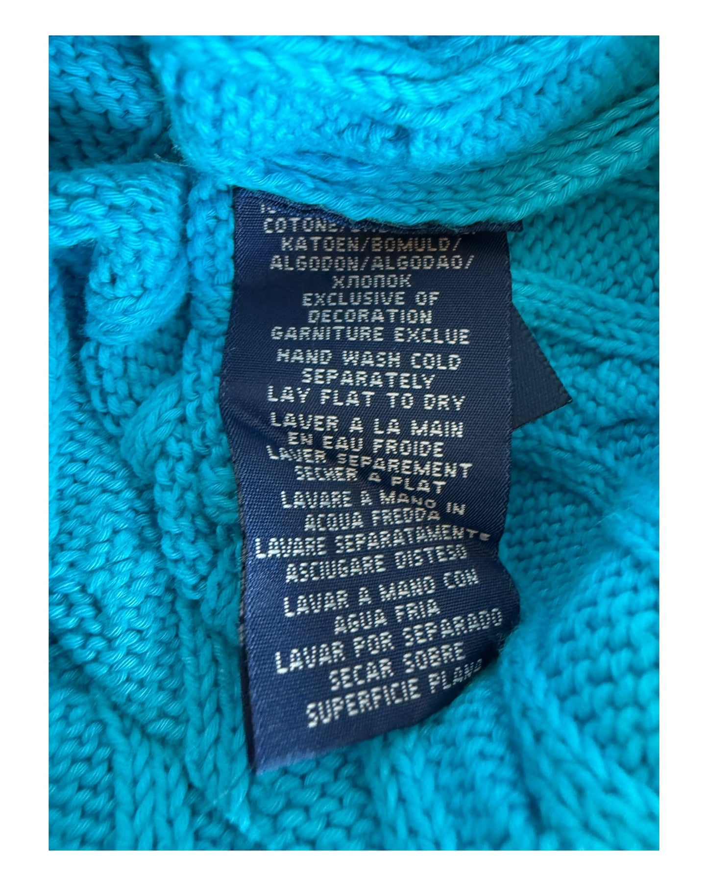 Polo Ralph Lauren Zopfmuster Pullover türkis Größe S