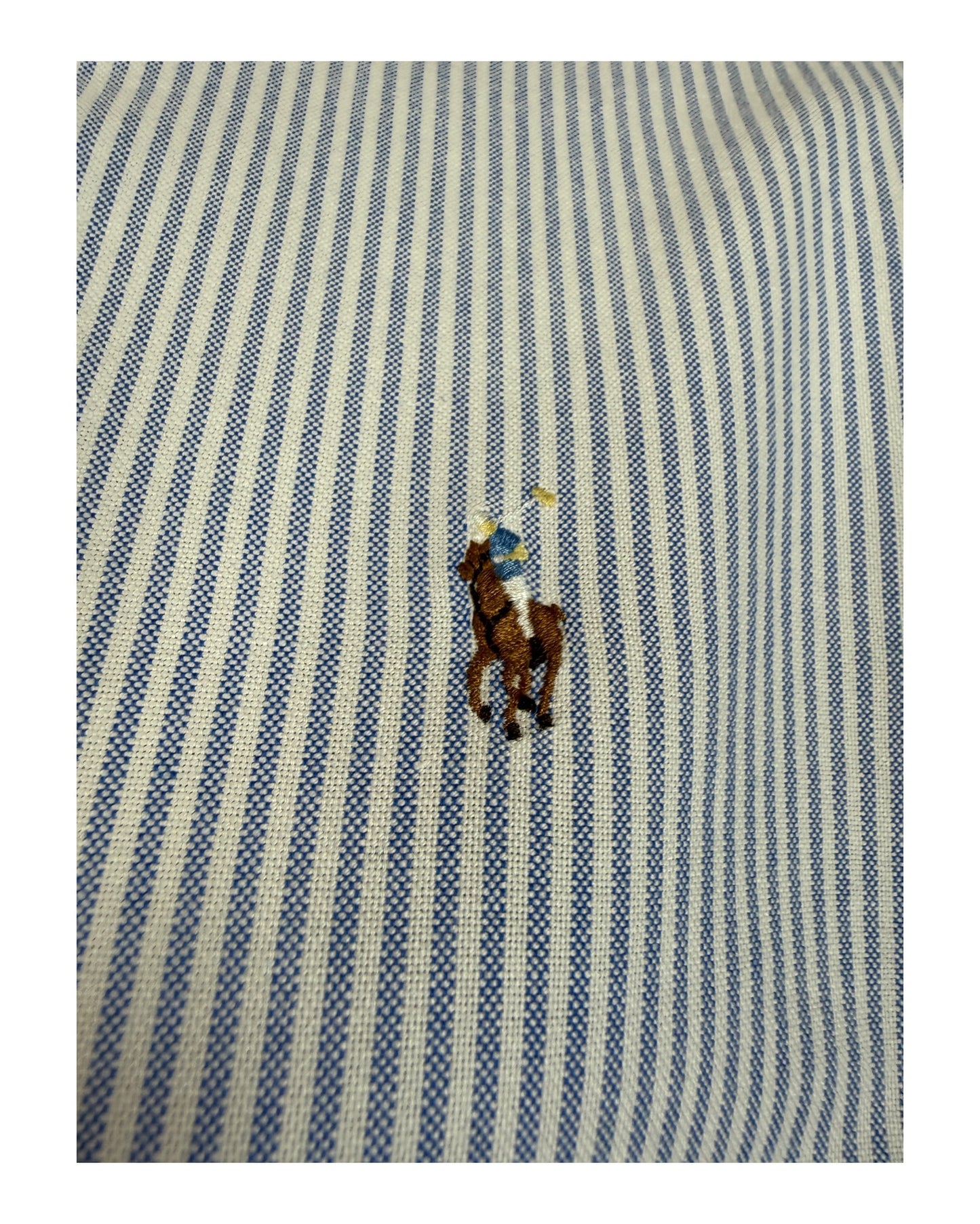 Polo Ralph Lauren Oxford Bluse blau weiß gestreift Größe L