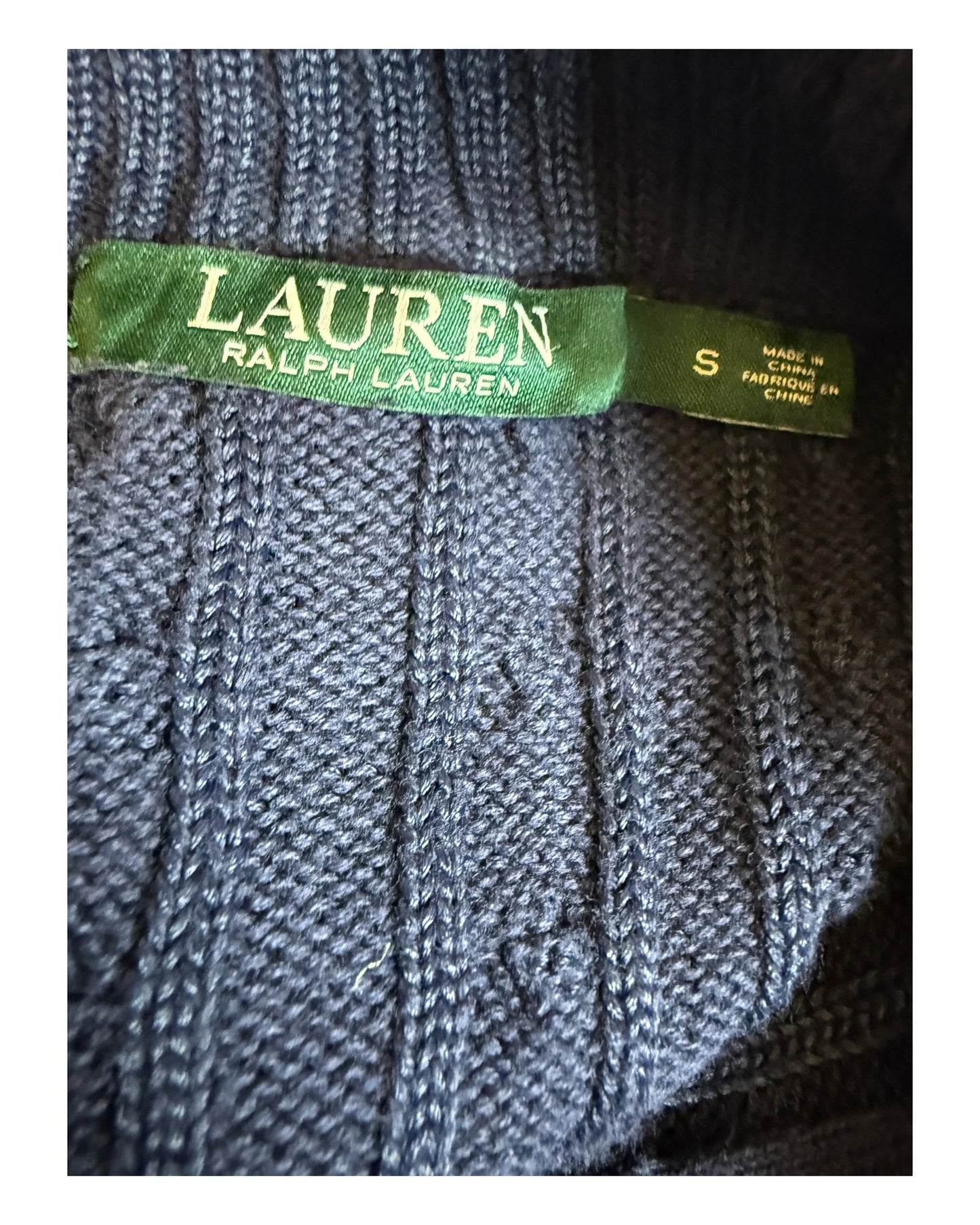 Polo Ralph Lauren Zopfmuster Strickjacke marineblau Größe S