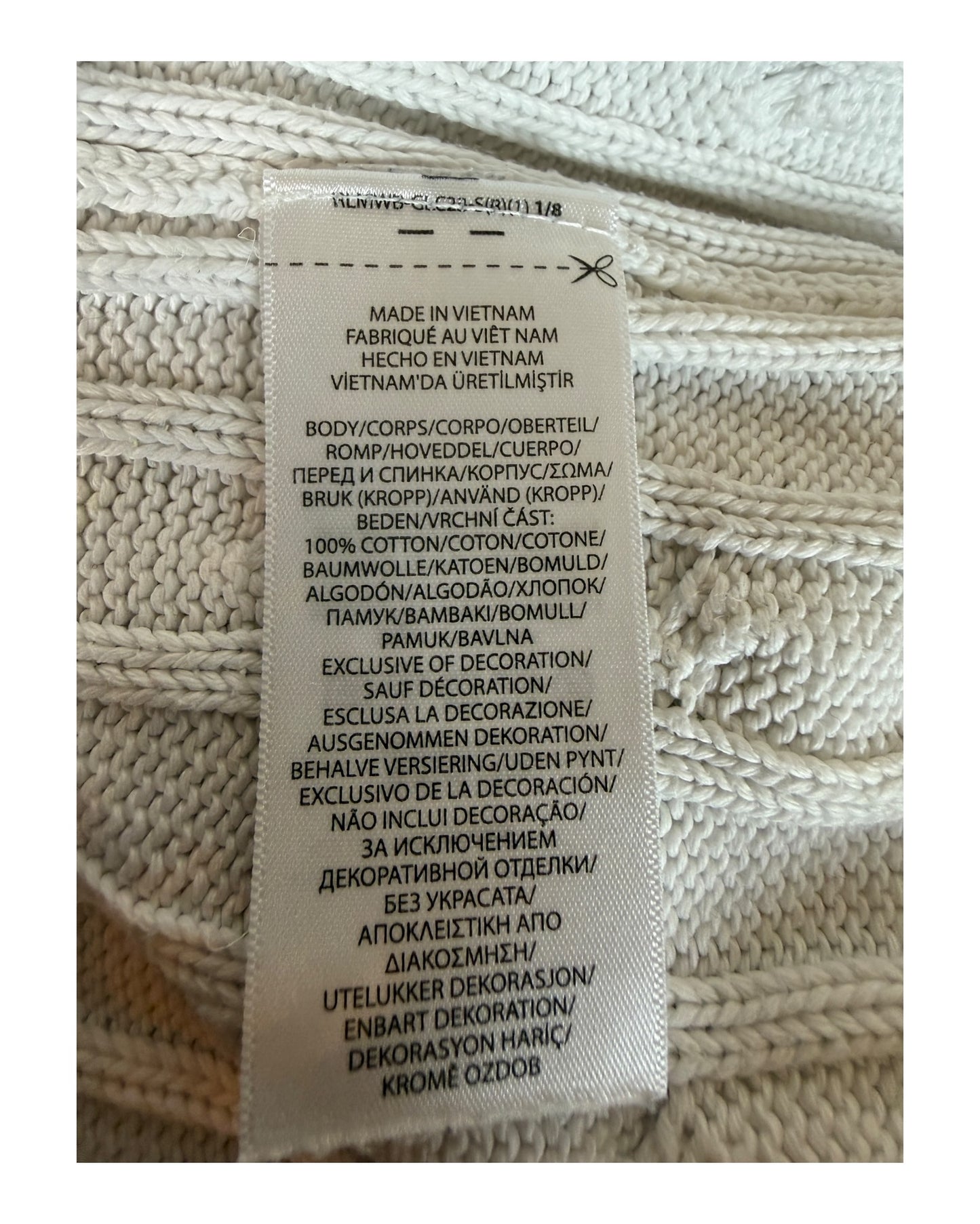 Polo Ralph Lauren Zopfmuster Pullover weiß Größe M